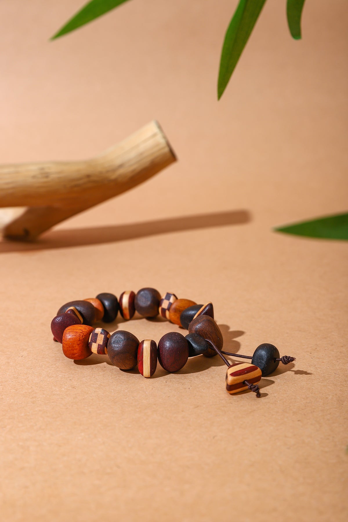 Irregular Wooden Bead Bracelet by LEYIN