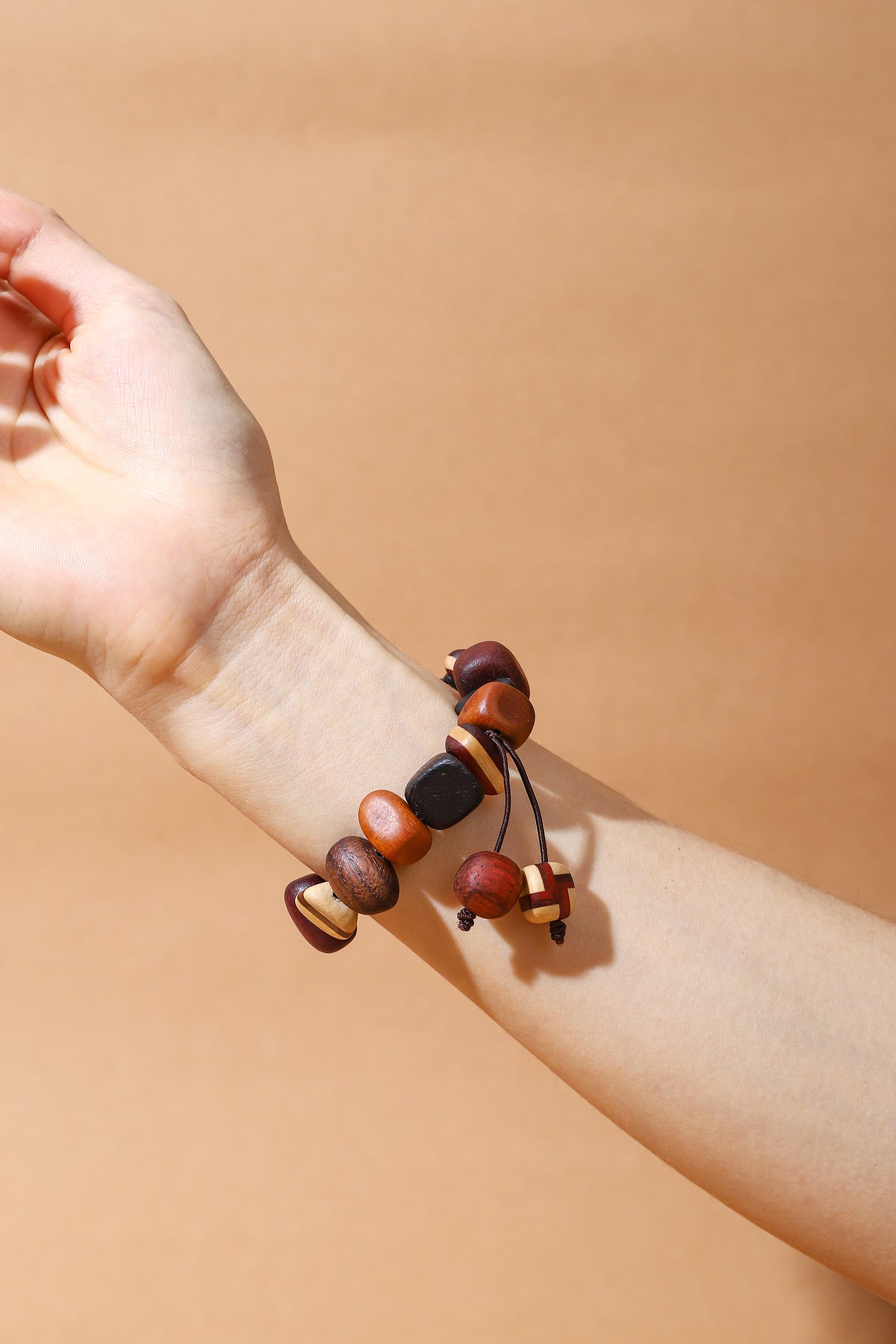 Irregular Wooden Bead Bracelet by LEYIN