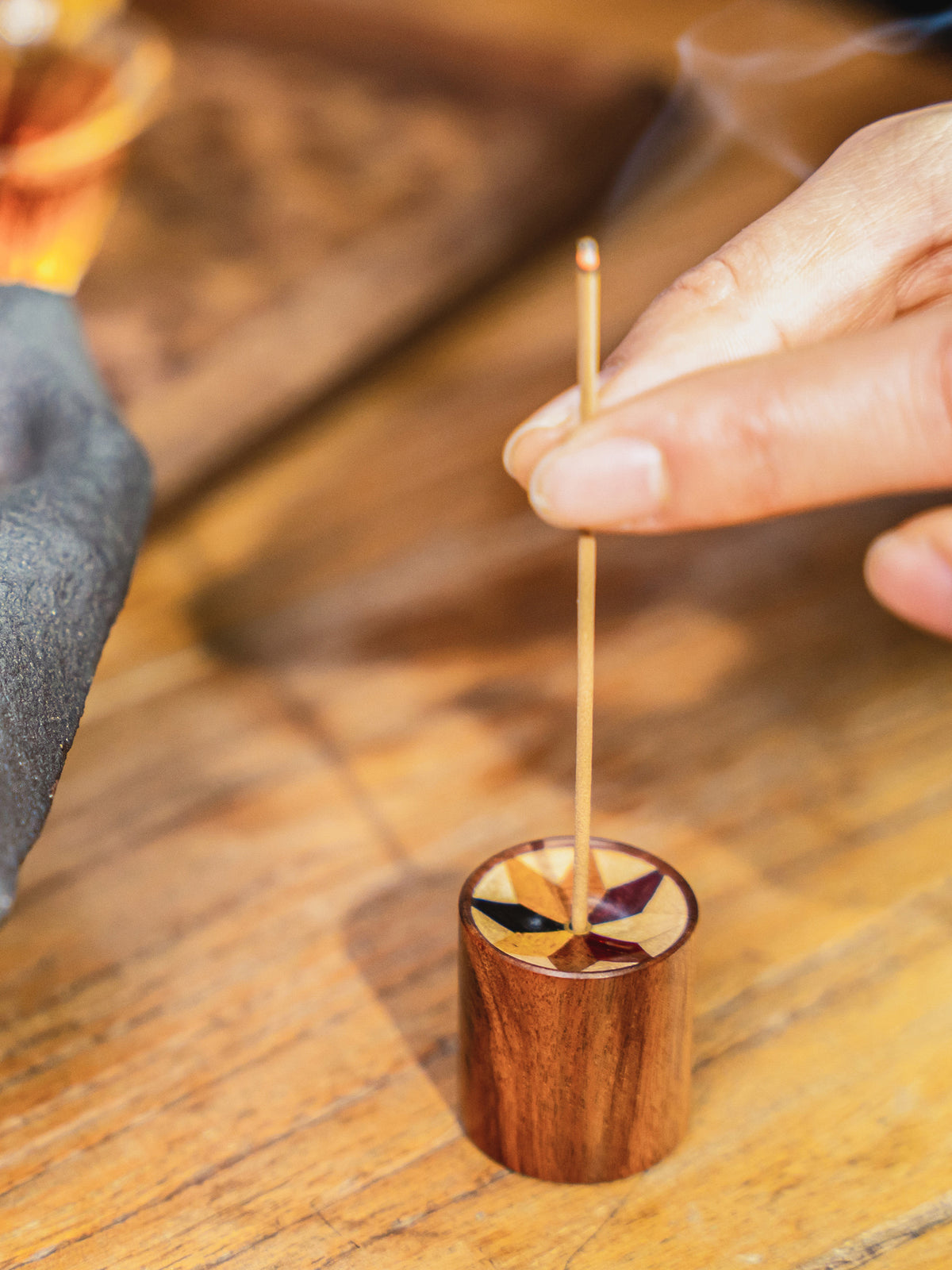 Multifunctional Wooden Incense Holder by LEYIN