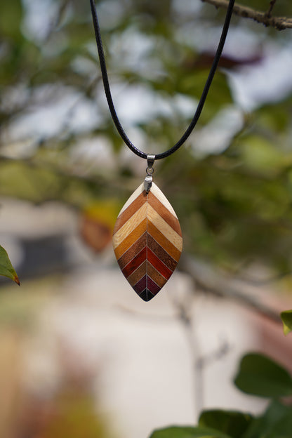 Leaf Shaped Wooden Necklaces & Earrings by LEYIN