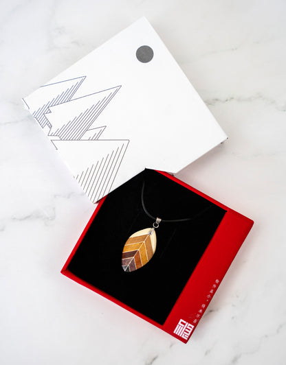 Leaf Shaped Wooden Necklaces & Earrings by LEYIN