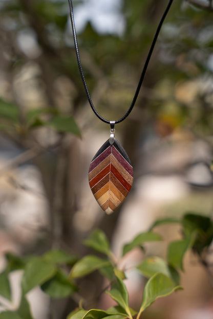 Leaf Shaped Wooden Necklaces & Earrings by LEYIN