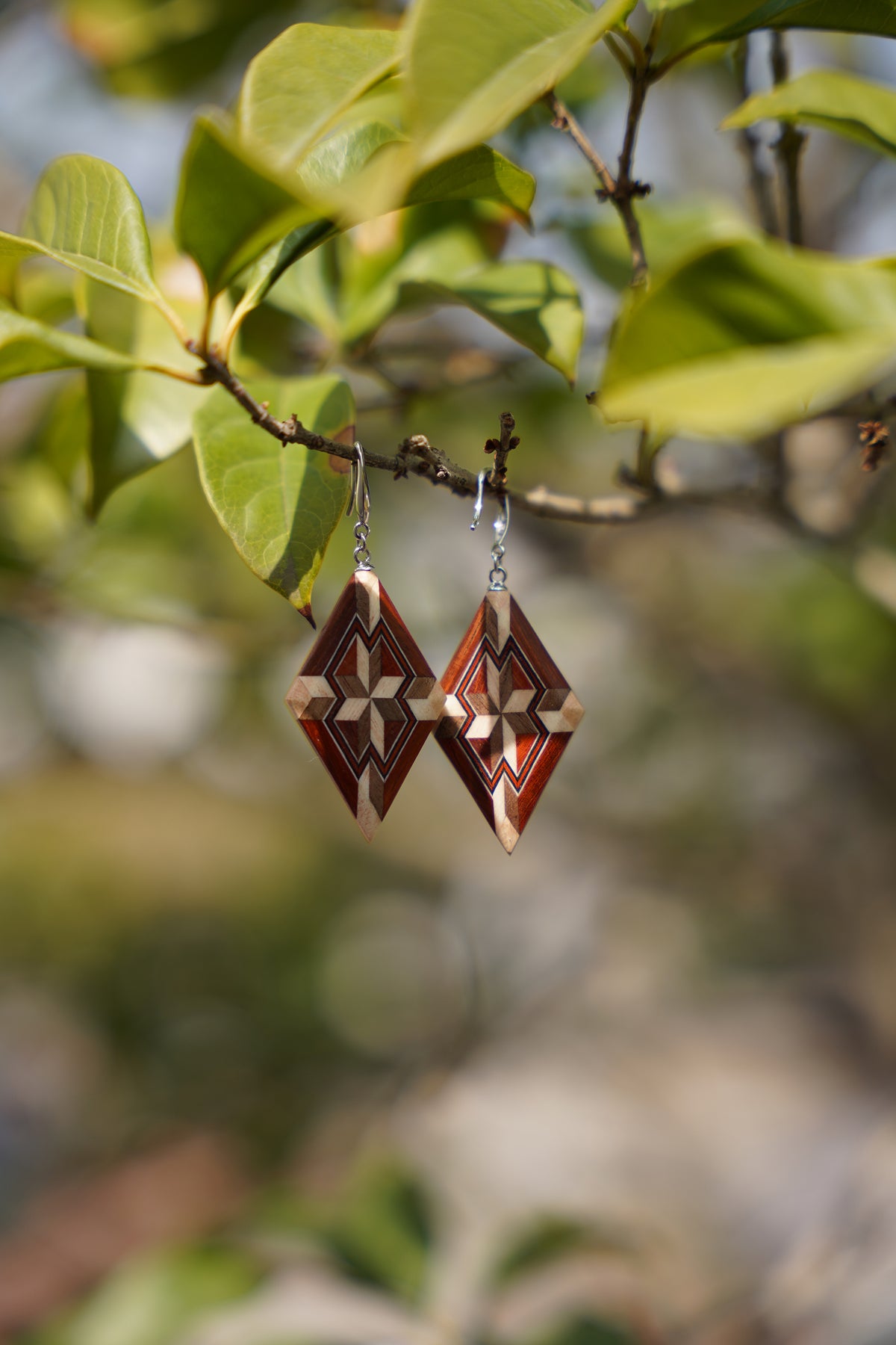 Leaf Shaped Wooden Necklaces & Earrings by LEYIN