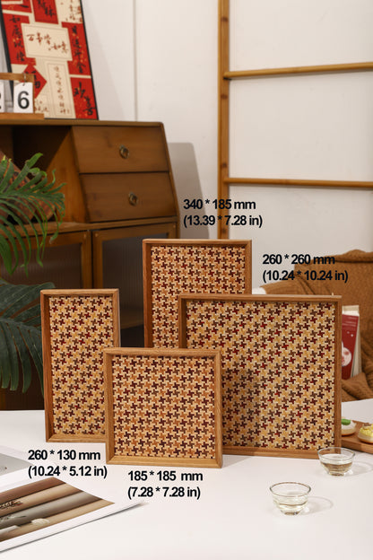 Marquetry Wooden Serving Tray by LEYIN