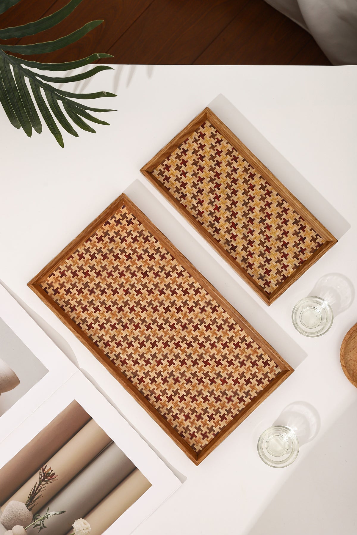 Marquetry Wooden Serving Tray by LEYIN