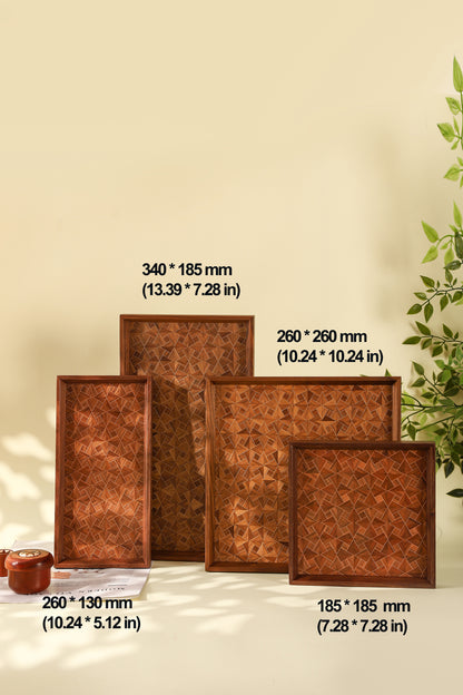 Marquetry Wooden Serving Tray by LEYIN