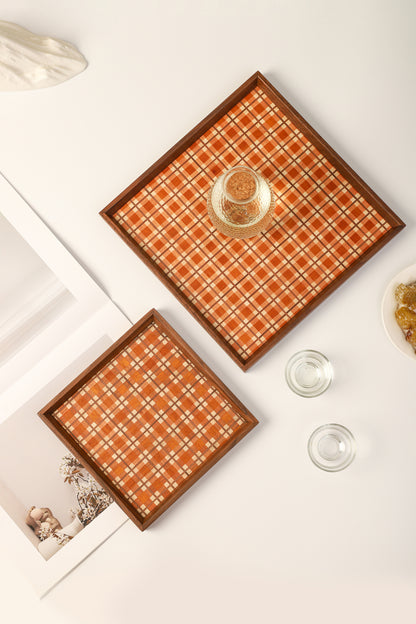 Marquetry Wooden Serving Tray by LEYIN