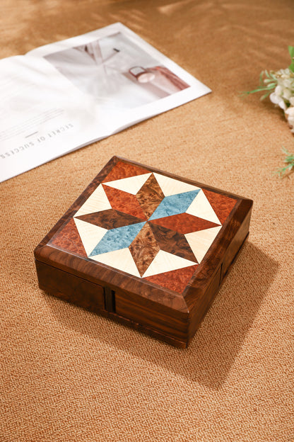 Rotating Multi-Drawer Wooden Jewelry Box by LEYIN