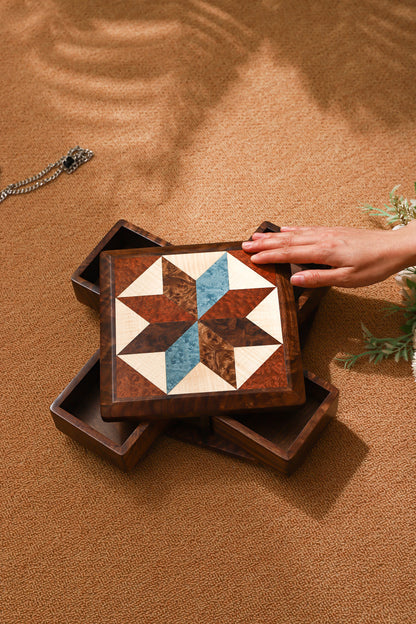 Rotating Multi-Drawer Wooden Jewelry Box by LEYIN
