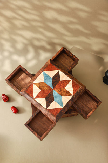 Rotating Multi-Drawer Wooden Jewelry Box by LEYIN