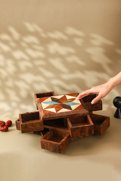 Rotating Multi-Drawer Wooden Jewelry Box by LEYIN