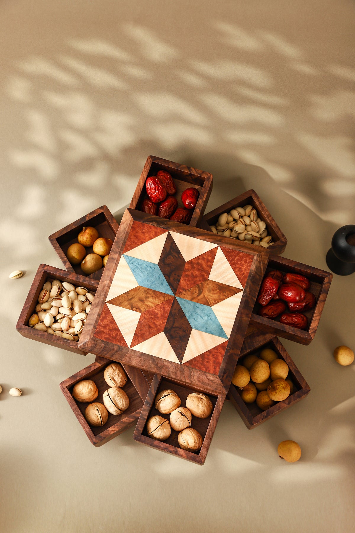 Rotating Multi-Drawer Wooden Jewelry Box by LEYIN