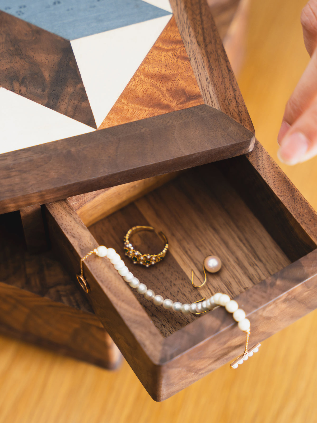 Rotating Multi-Drawer Wooden Jewelry Box by LEYIN