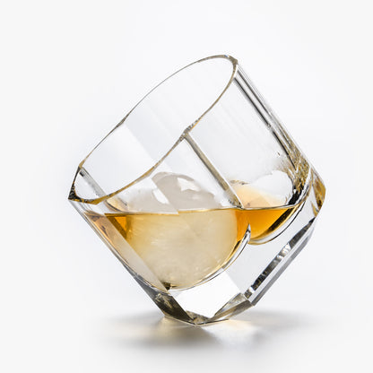 Cold Cut Whiskey Rocks Glass with Ice Ball Chamber