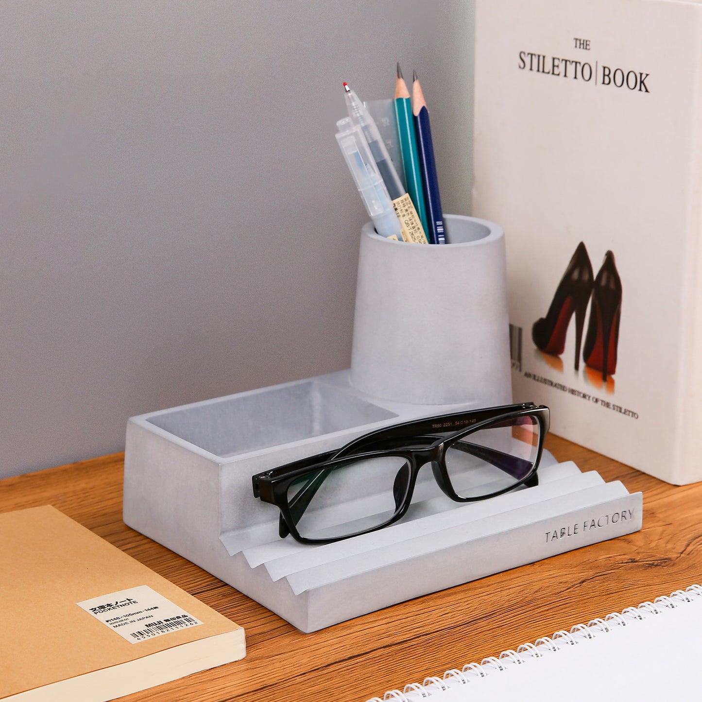 Table Factory Concrete Desk Organizer