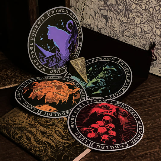 Pages on Glue Cthulhu Mythos PVC Vinyl Stickers
