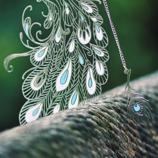 Auspicious Animal Metal Bookmarks (Peacock)