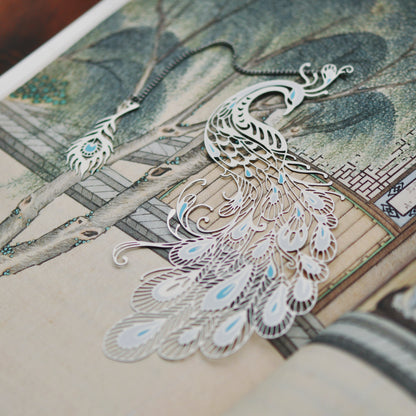 Auspicious Animal Metal Bookmarks (Peacock)