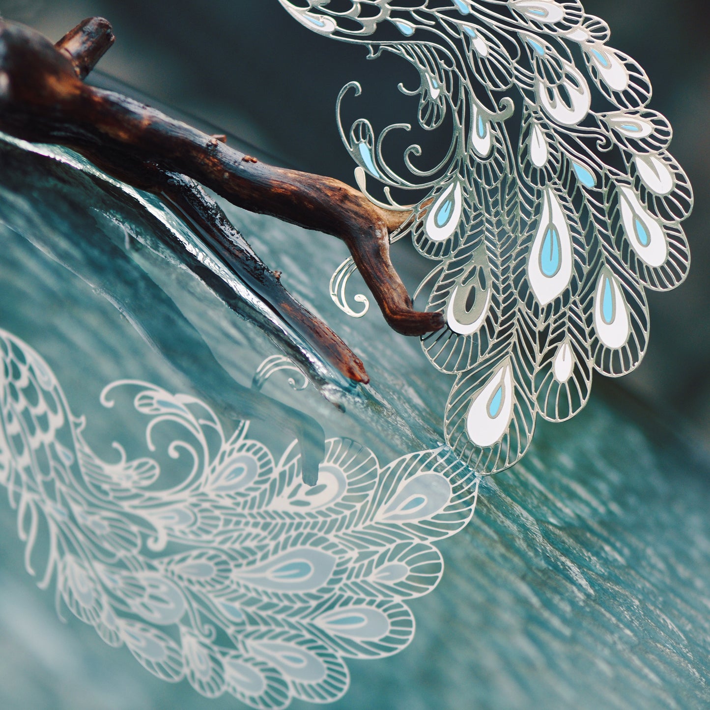 Auspicious Animal Metal Bookmarks (Peacock)