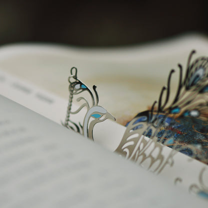 Auspicious Animal Metal Bookmarks (Peacock)