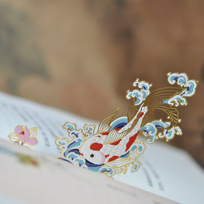 Auspicious Animal Metal Bookmarks (Koi)