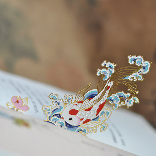 Auspicious Animal Metal Bookmarks (Koi)