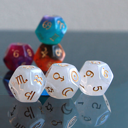 Meteodice Galaxy-Themed D12 Astrology Dice