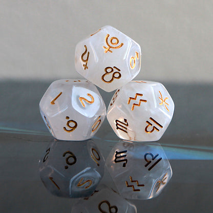 Meteodice Galaxy-Themed D12 Astrology Dice