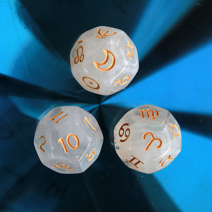 Meteodice Galaxy-Themed D12 Astrology Dice