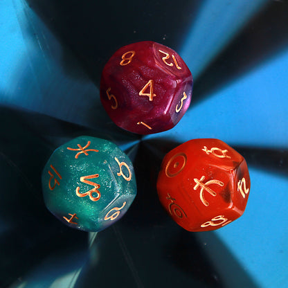 Meteodice Galaxy-Themed D12 Astrology Dice