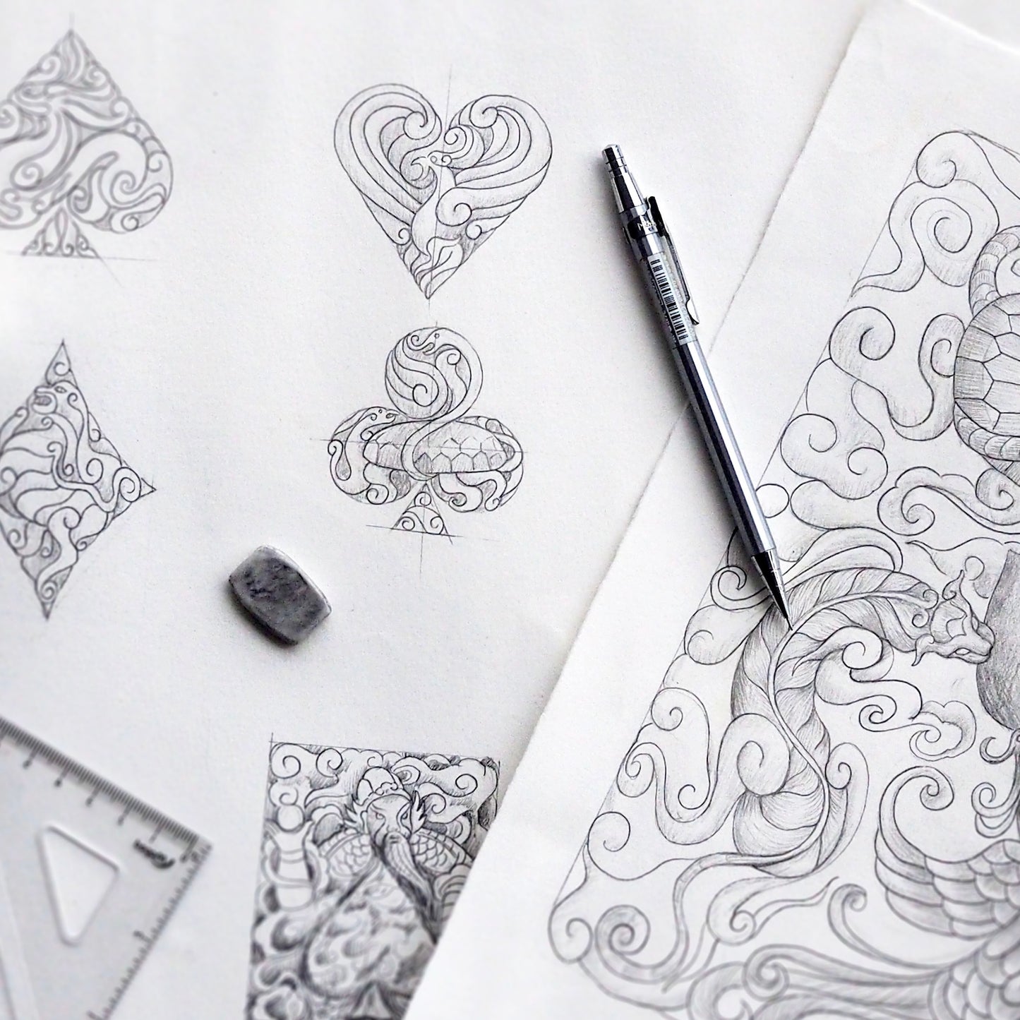 Tiger Versus Dragon Playing Cards
